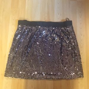 DASH Gunmetal Grey Sequins Skirt